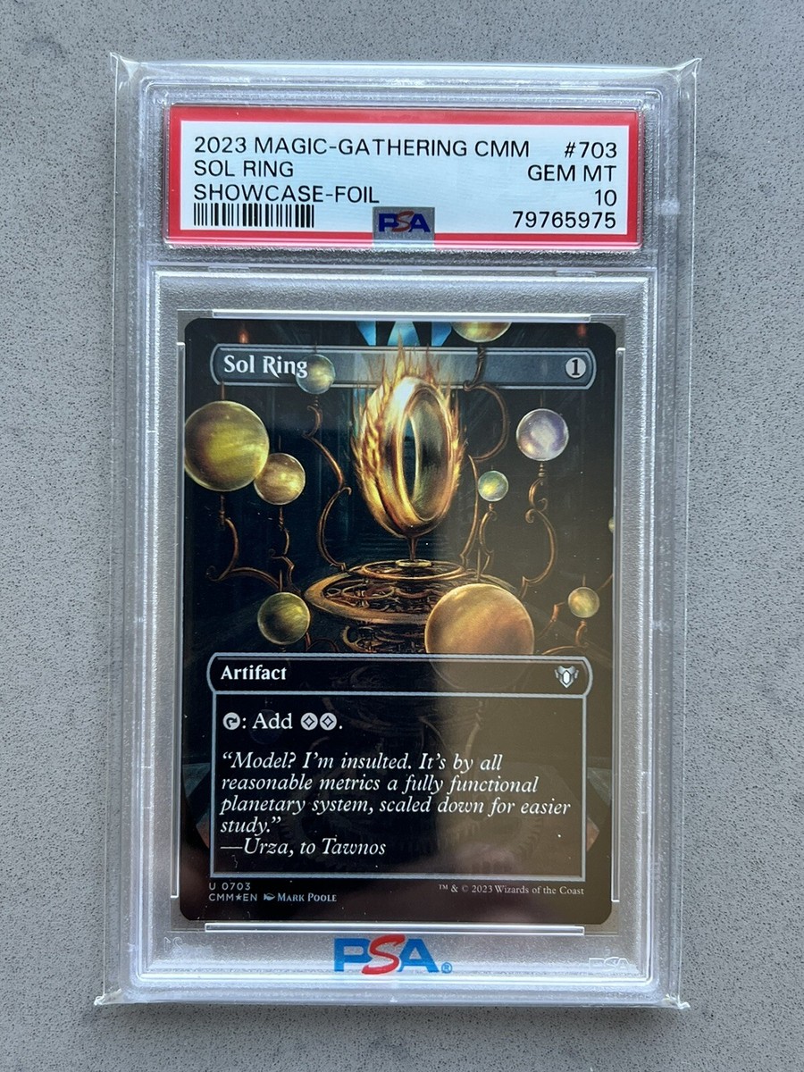 PSA 10 ~ Sol Ring U 0703 SHOWCASE FOIL Commander Masters PSA 10 ~ Sol Ring U 0703 SHOWCASE FOIL Commander Masters