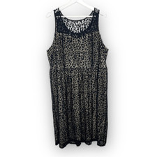 Lane Bryant Nude Black Leopard Print Lace Cocktail Dress Women s Plus Size 20