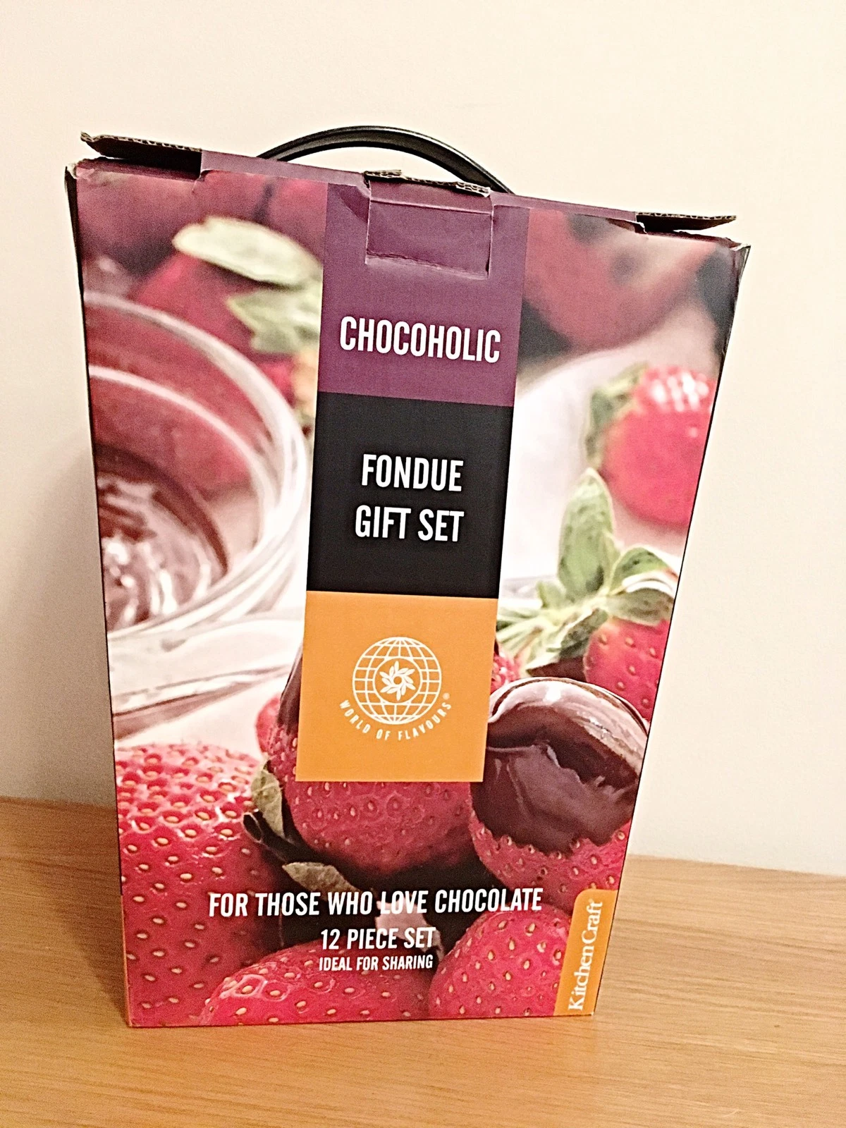 Kitchen Craft CHOCOHOLIC Chocolate Fondue 12 Piece Party Gift Serving Set BNIB