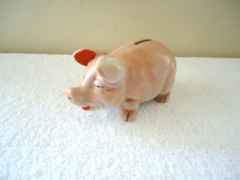Vintage Made In Japan Ceramic Breakable Piggy Bank " BEAUTIFUL COLLECTIBLE ITEM