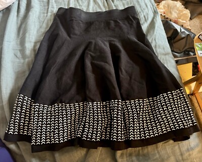 Jonathan Simkhai Skirt Black White Pull On A-Line EUC Small 