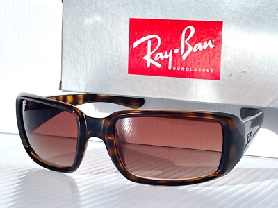NEW Ray Ban ShinyTortoise frame w Brown Lens Wrap Sunglass RB4338