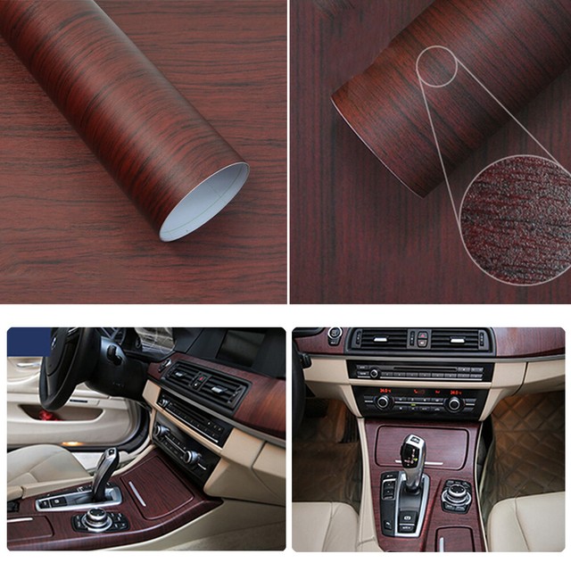 Car SUVs Interior DIY Wood Textured Grain Vinyl Wrap Sticker Decal