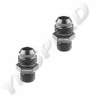US SHIP 2PCS AN10 10AN AN-10 Male To M18 x 1.5mm Aluminum Straight Fitting Black