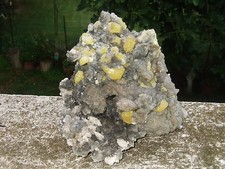 - Minerali Grezzi Cristalloterapia - ZOLFO cristalli su ARAGONITE (7) sicilia