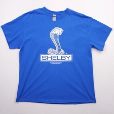 Ford Shirt Mens Extra Large Blue Shelby Cobra Mustang Muscle Car Snake Graphic T