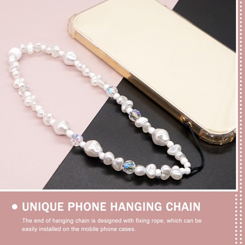 Imitation Pearl Mobile Phone Charm Crystal Universal Cell Lanyard - 第 7/12 張圖片