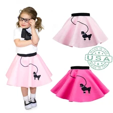 Hip Hop 50s Shop Toddler Size Girls Poodle Skirt for Halloween or Dance Costume
