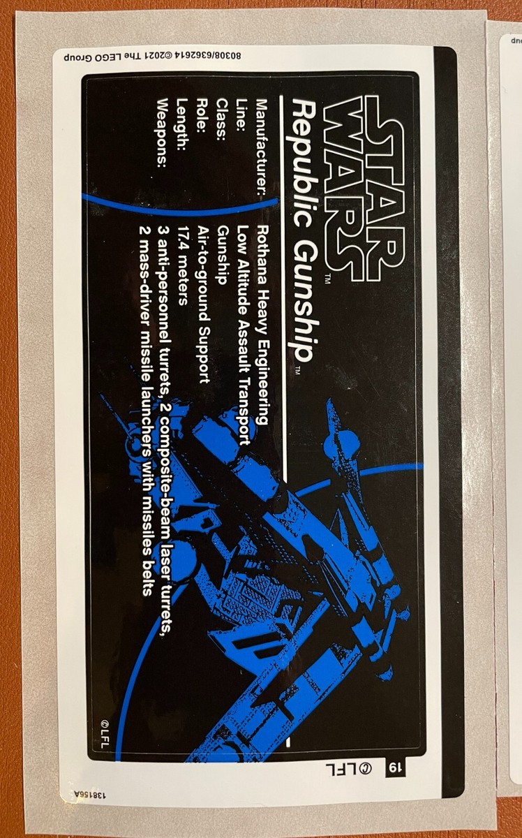 Custom Aufkleber F&uuml;r 75313 Replacement Sticker Sheet