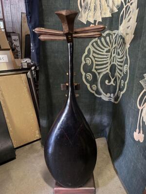 法螺貝 約40㎝ 　木製歌口,赤紐付　 MH-441 Japanese biwa musical rare instrument Biwa set 4 with wooden