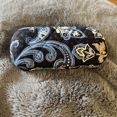 Vera Bradley Retired Windsor Navy Hard Eyeglass Case EUC