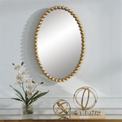 Uttermost Serna Oval Transitional MDF and Metal Mirror in Gold - Picture 2 of 6