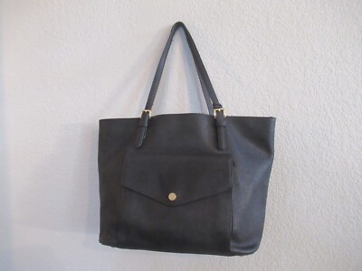 Michael Kors MK Large Leather Hand Bag Tote Purse Black NICE!!