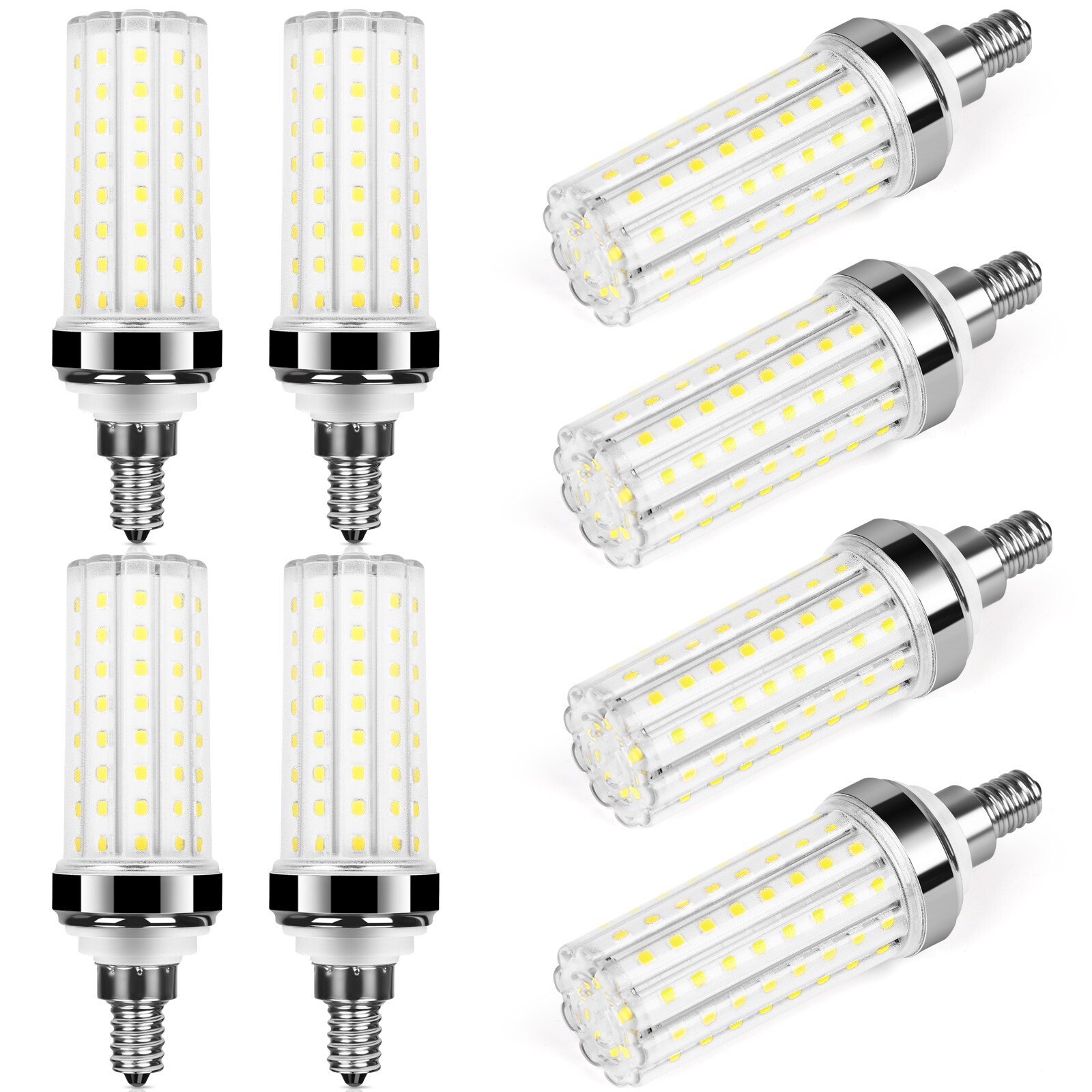 , 6000k  Candelabra Bulbs E12 Base 8pack