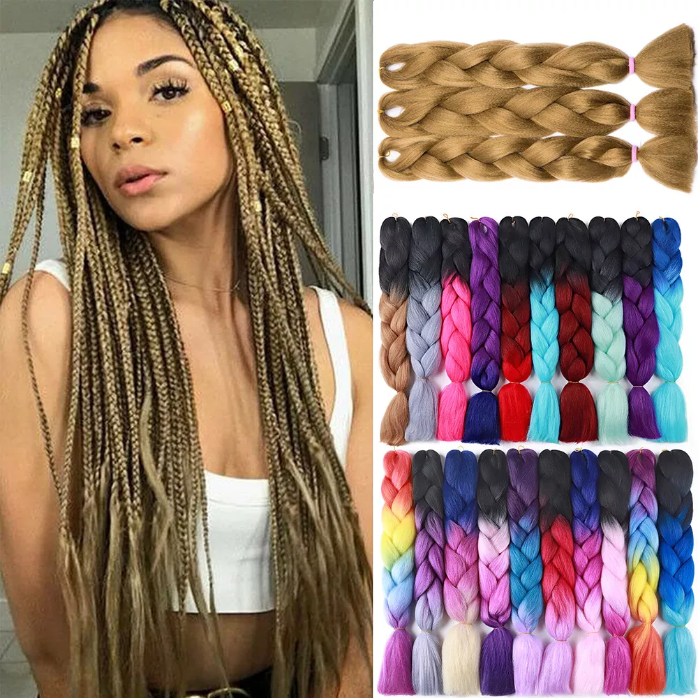 3Packs Long Jumbo Braid Hair African Braid Extension 24inch Box Braid Hair  Brown