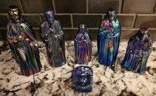 Fenton Carnival Glass Nativity 6 Piece Set Bl...