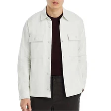 Vince Men's Double Face Cotton Pocket Workwear Style LS Shirt Jacket Alabaster