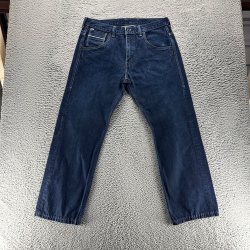 Vintage Levis 569 Jeans Mens 34x30 Blue Loose Baggy Denim Dark Wash Flap Pockets - 第 1/9 張圖片