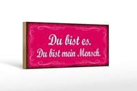 Holzschild Spruch 27X10 Cm Du Bist Es Du Bist Mein Mensch Schild Wooden Sign