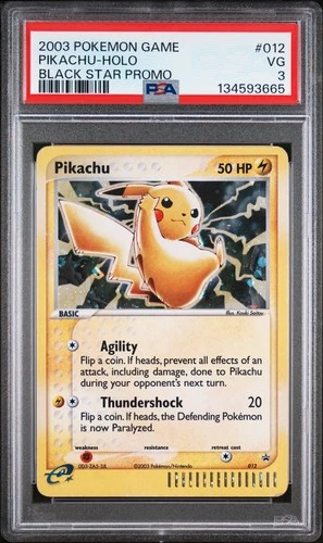 2003 POKEMON BLACK STAR PROMO #012 PIKACHU-HOLO PSA 3