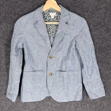 Cat  Jack Blazer Boys M Medium Blue Button Up Collared Long Sleeve Cotton Lined