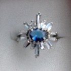 Lovely Bomb Party Lc Sapphire Cubic Zirconia Ring Dazzles You Size 10.75 to 11