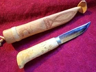 UNUSED VINTAGE HUNTING KNIFE POROPUUKKO ( REINDEER KNIFE ) FINLAND FINNISH