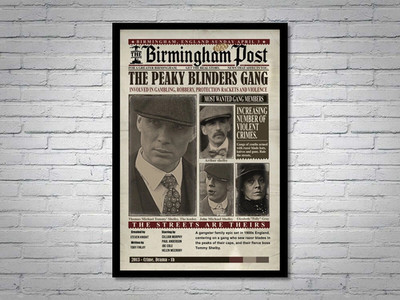 Peaky Blinders Vintage Birmingham Post Wall Art Poster