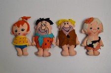 4 Vintage The Flintstones Knickerbocker Plush Toys Fred Barney Bam Bam Pebbles