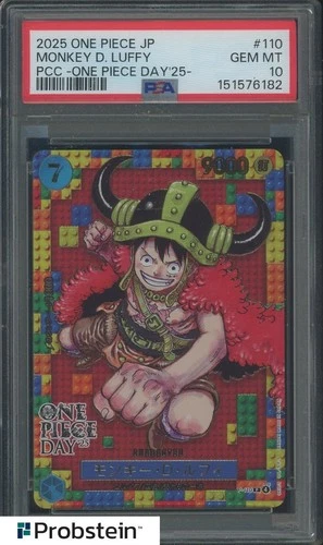 #5 2025 One Piece JP PCC One Piece Day '25 #110 Monkey D. Luffy PSA 10 GEM MINT