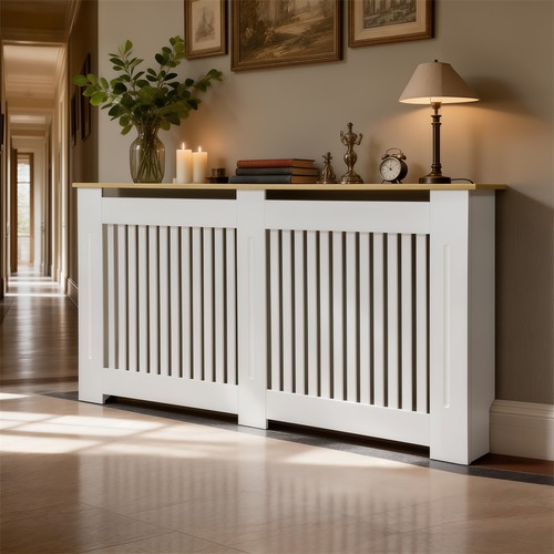 Modern Radiator Cover with Table Top, White Radiator Cabinet, Enclosure for Home - Afbeelding 27 van 28