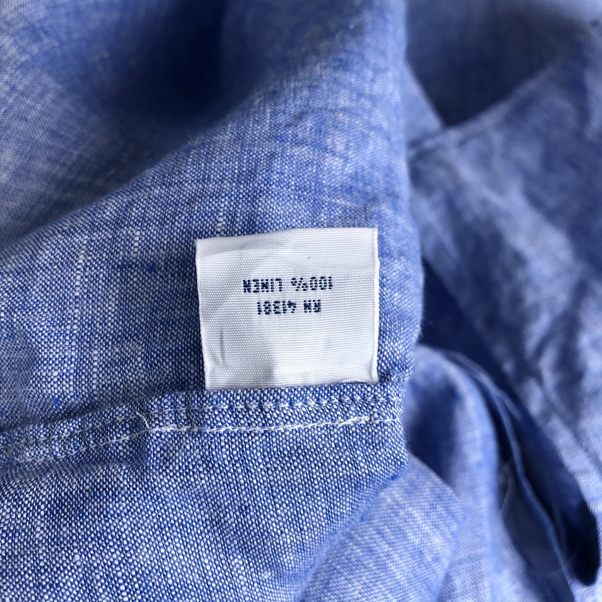 Used Ralph Lauren POLO RALPH LAUREN long-sleeved linen shirt men's size XXL thumbnail 4