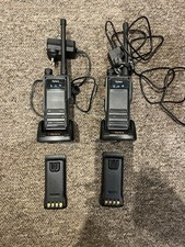 Pair of 2 Hytera HP605 VHF radios with 2 chargers and 4 batteries