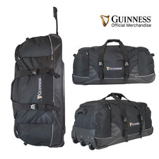 Guinness Large Wheeled Holdall 80cm – Official Durable 3-Wheeled Travel Bag 92L