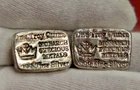 (2) 1 oz .999 Silver Monarch Poured Silver Bars...