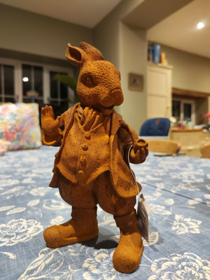 Kalter Gusseisen Herr Hase mit Pfeife Garten Skulptur - Beatrix Potter Outdoor