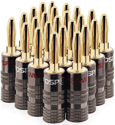 FosPower Bananenstecker 12 Paar / geschlossene Schraube 12 / 24 Stück,