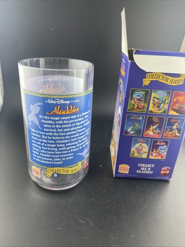 1994 Vintage Walt Disney Collector Series Aladdin Burger King Glass New In Box - Picture 5 of 5