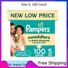 Pampers Swaddlers Fragrance Free Baby Diapers Size 5, 100 Count