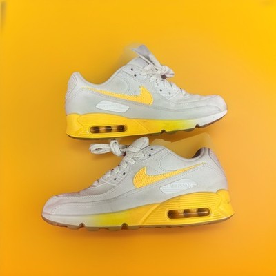 Nike Women s Air Max 90 SE SIZE 8.5 FJ4548-100 White Yellow Sneakers Shoes