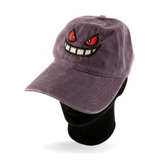 Gorra de béisbol Pokémon Gengar púrpura cara bordada ajustable adulto