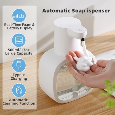 500ml Wandmontage Automatischer Seifenspender Schaum Smart Handwäsche Wiederaufladbar