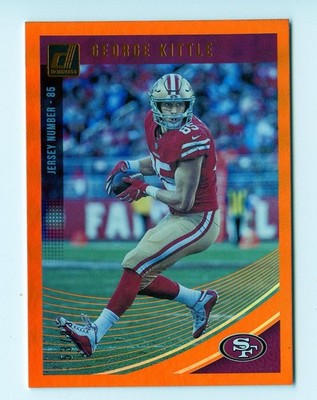 I642 GEORGE KITTLE 2018 DONRUSS JERSEY NUMBER STAT LINE 53/85 #252 49ERS RARE SP