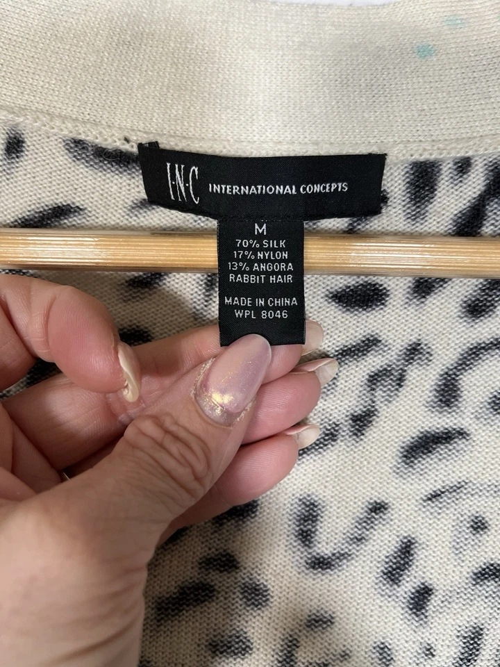 Y2K INC International Concepts леопард камзол кардиган комплект шелк ангора смесь - Изображение 3 из 4