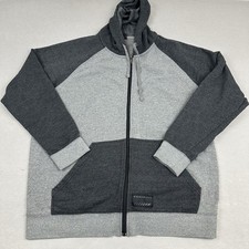 Oakley Golf Hoodie Men Large Gray Full Zip Pockets Logo Golfer Knit L 