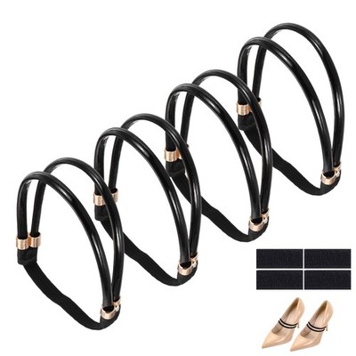 4 Pcs Rhinestone Elastic Shoe Straps Heels Ankle Straps, Bright Black