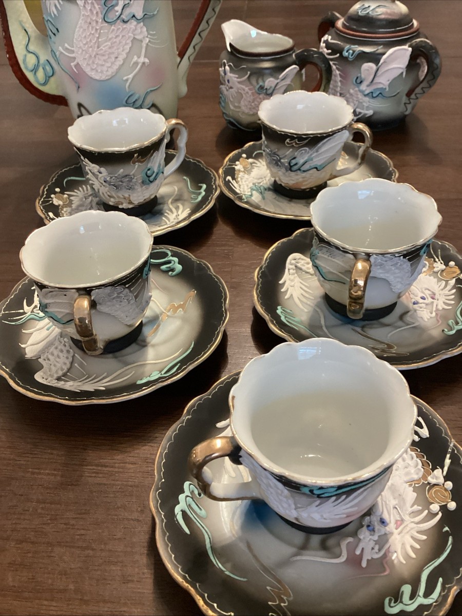 Vtg Dragonware Moriage Tea Set JB Betson's Japan Teapot Cream