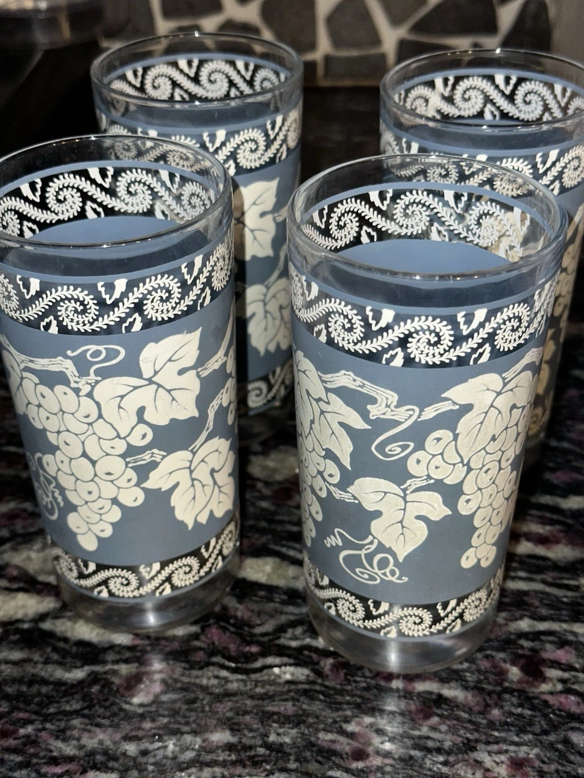 Vintage Wedgwood Blue Arabia Arabian Knights Hazel Atlas Glasses 4