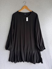 Gap Dress Womens Extra Large Black Minimalist Flounce Casual Chic NWT