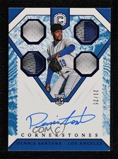 2019 Panini Chronicles Rookie Cornerstones Quartz 21/25 Dennis Santana Auto e6p